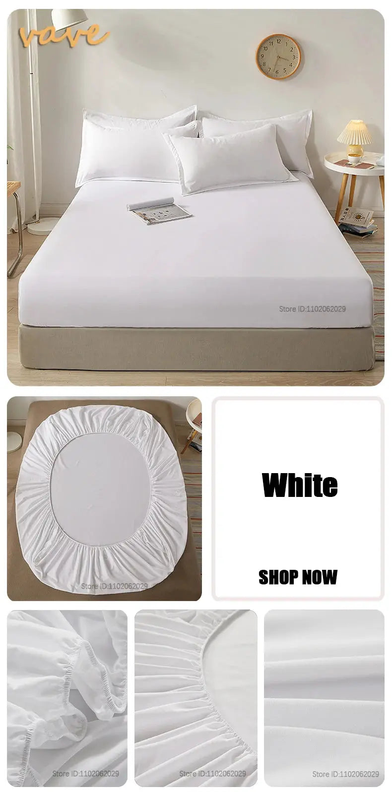 Simples Market white cotton fitted sheet with elastic edges for single, double, queen, king beds
