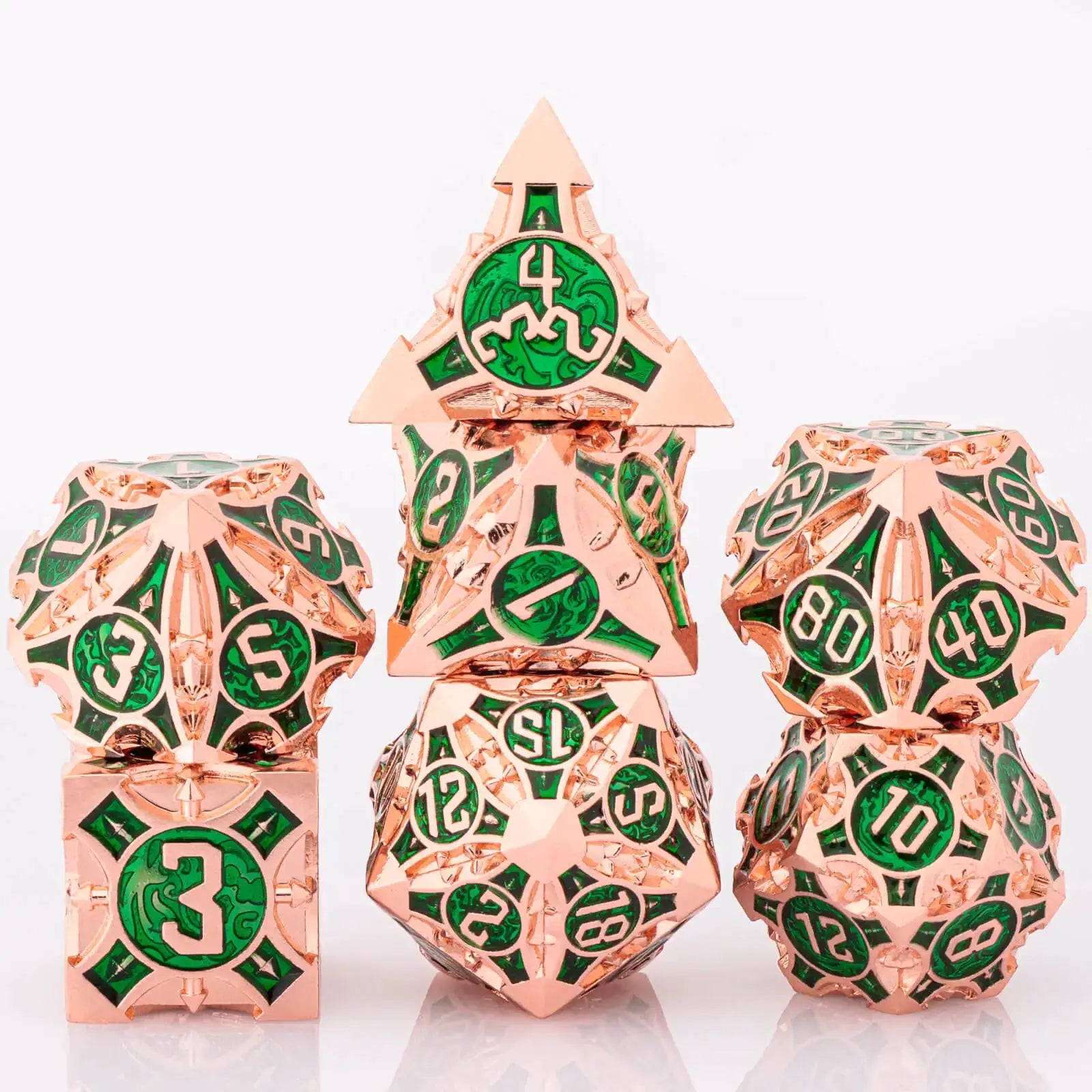 Skull And Dragon Metal Dice Set For Dungeons And Dragons Polyhedral Dice For Tabletop RPGs