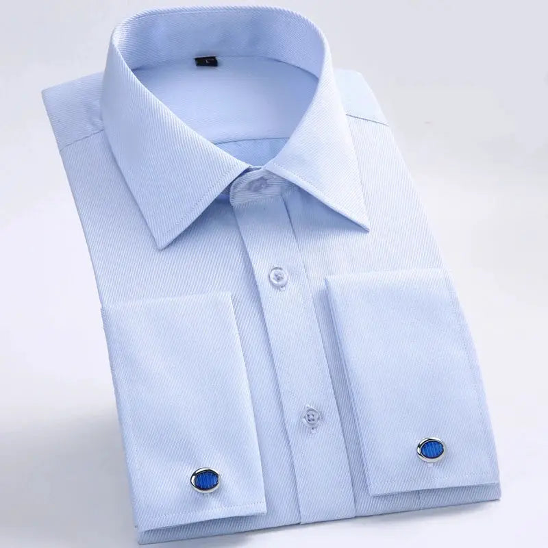 ClassicWear Men's French Cuff Dress Shirt Standard Fit Timeless Formal Style for Office and Weddings
