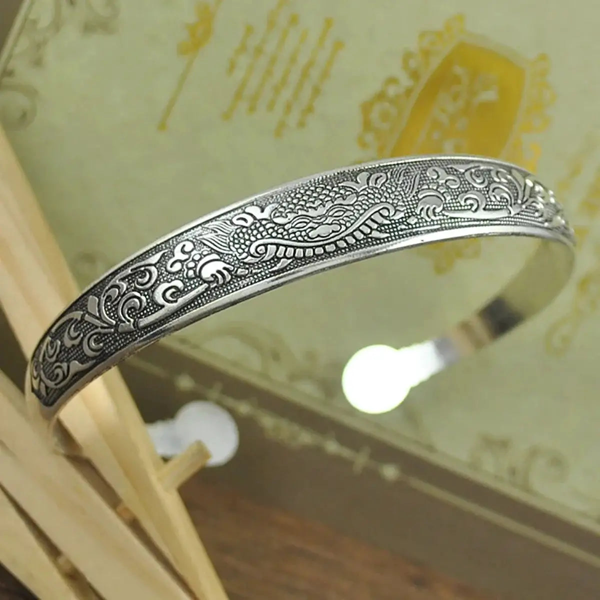 New Retro Tibetan Silver Cuff Bracelets With Carved Fish Elephant And Flower Motifs Vintage Gypsy Jewelry For Women