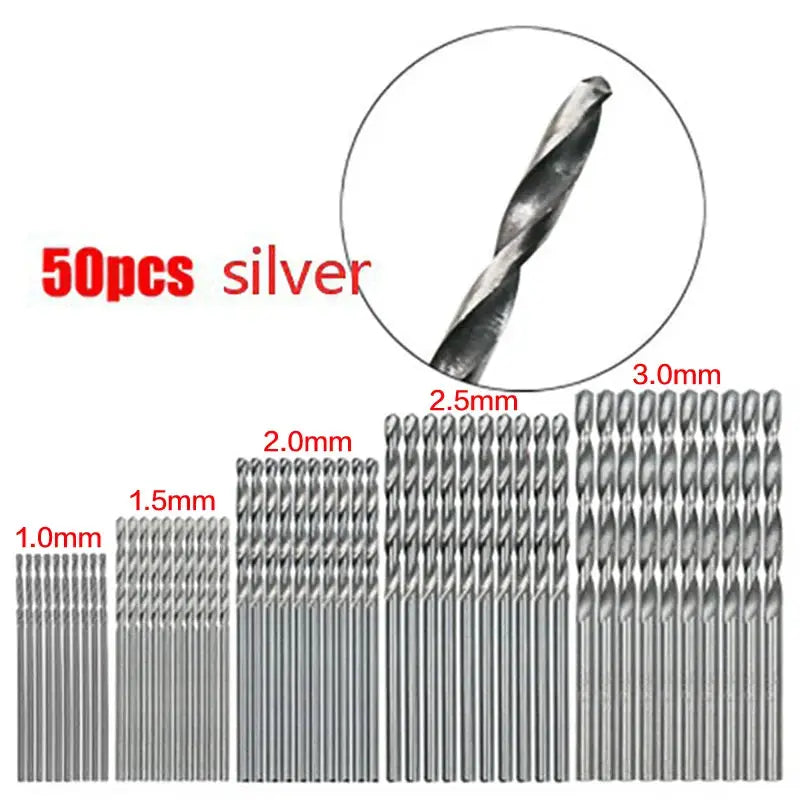 Titanium Coated Drill Bits HSS High Speed Steel Set 100 Piece or 50 Piece Sizes 1mm 1.5mm 2mm 2.5mm 3mm