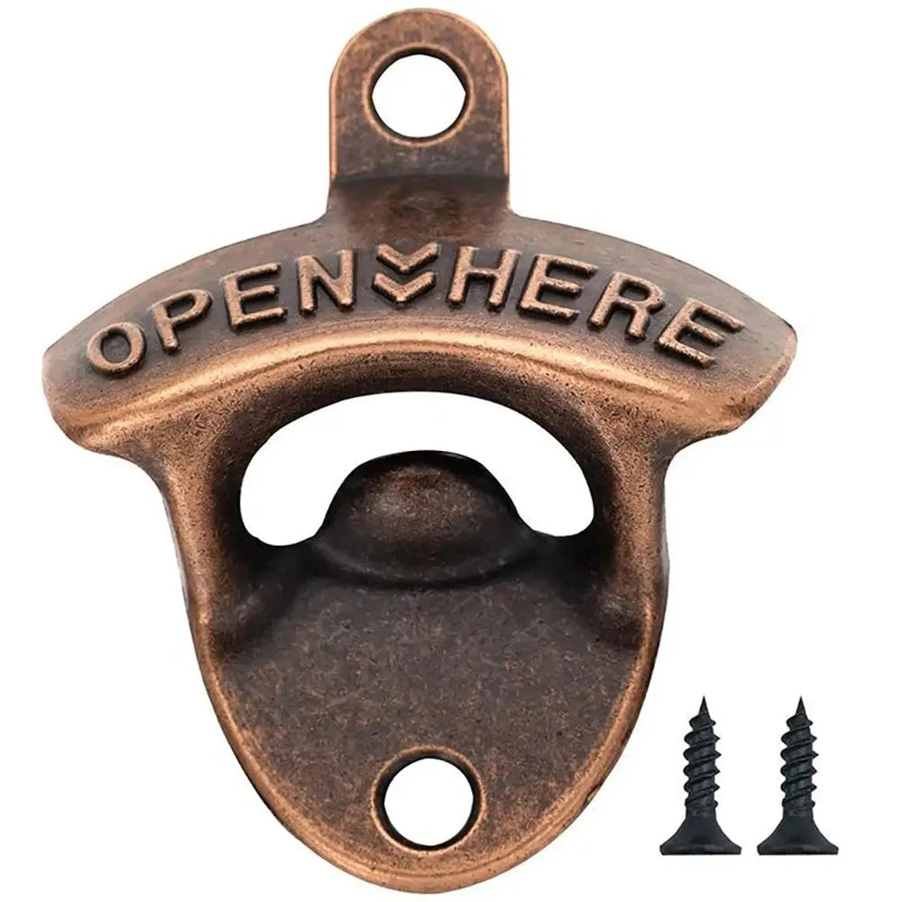 Zinc Alloy Wall Mounted Beer Bottle Opener Retro Antique Kitchen Style With Screws