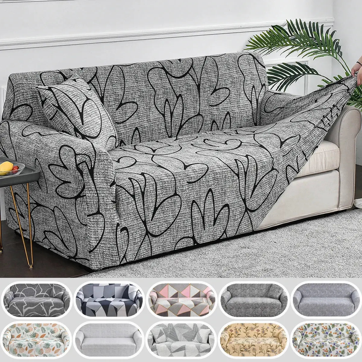 Flower Printed Elastic Sofa Cover Anti Slip Spandex Furniture Protector For Bedroom Living Room Office Decor