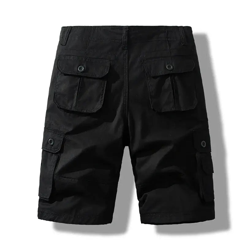 Men's cargo shorts Simples Market black cotton with multiple pockets