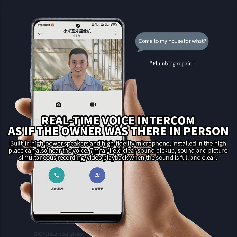 Xiaomi Mijia AW300 outdoor security camera, 2K, IP66, full-color night vision, WiFi, MiHome app