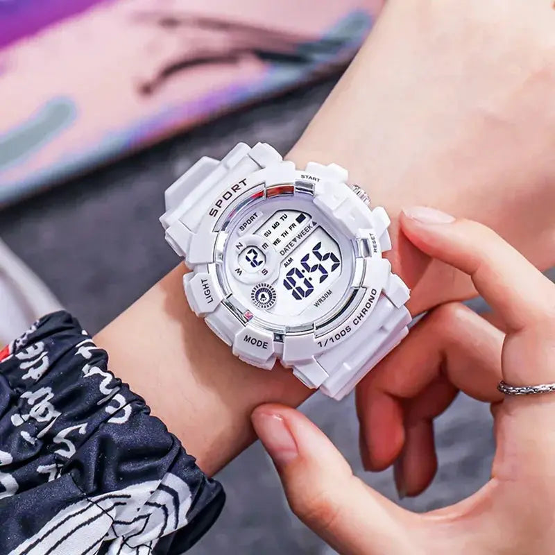 YIKAZE Digital Sports Watch For Men Women Kids Waterproof Luminous Display For Outdoor Activity