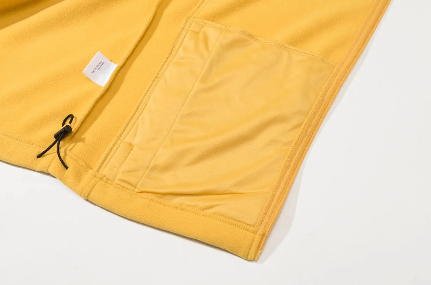 TACVASEN fleece vest, yellow sleeveless outdoor waistcoat with front zip and adjustable hem.
