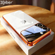 LuxGuard Luxury Plating Clear Hard PC Case For iPhone 11 To 17 Pro Max With Glass Lens Protection Transparent Bumper