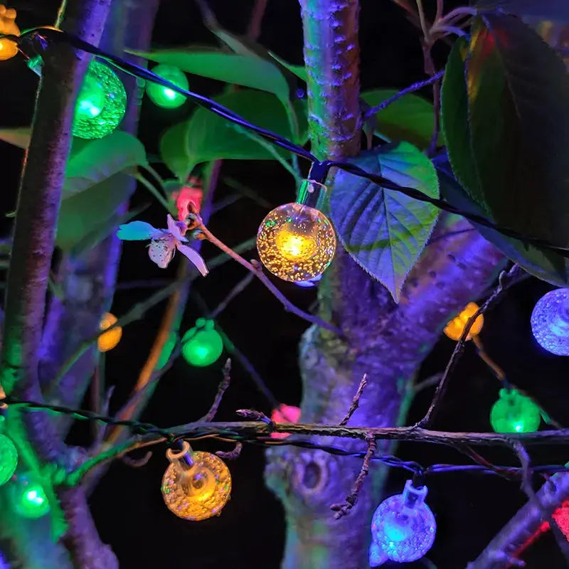Solar Bubble Balls String Lights Outdoor Waterproof Orbs For Patio Garden Christmas Party