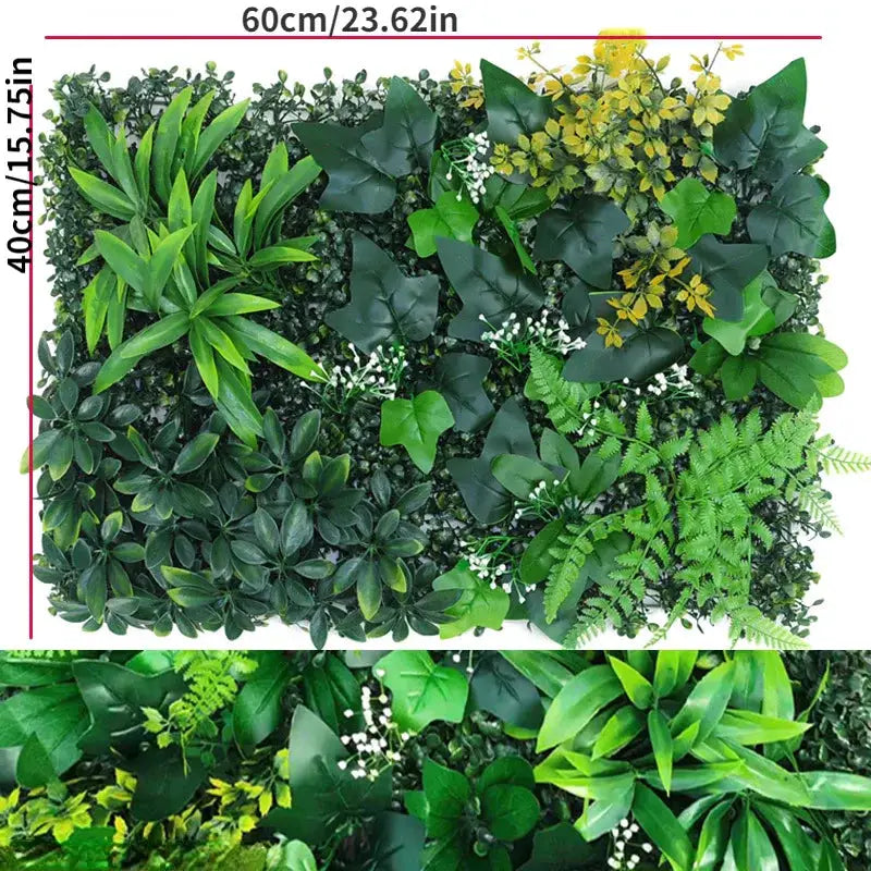 Artificial grass wall panel with boxwood hedge by Simples Market for indoor/outdoor vertical garden decor