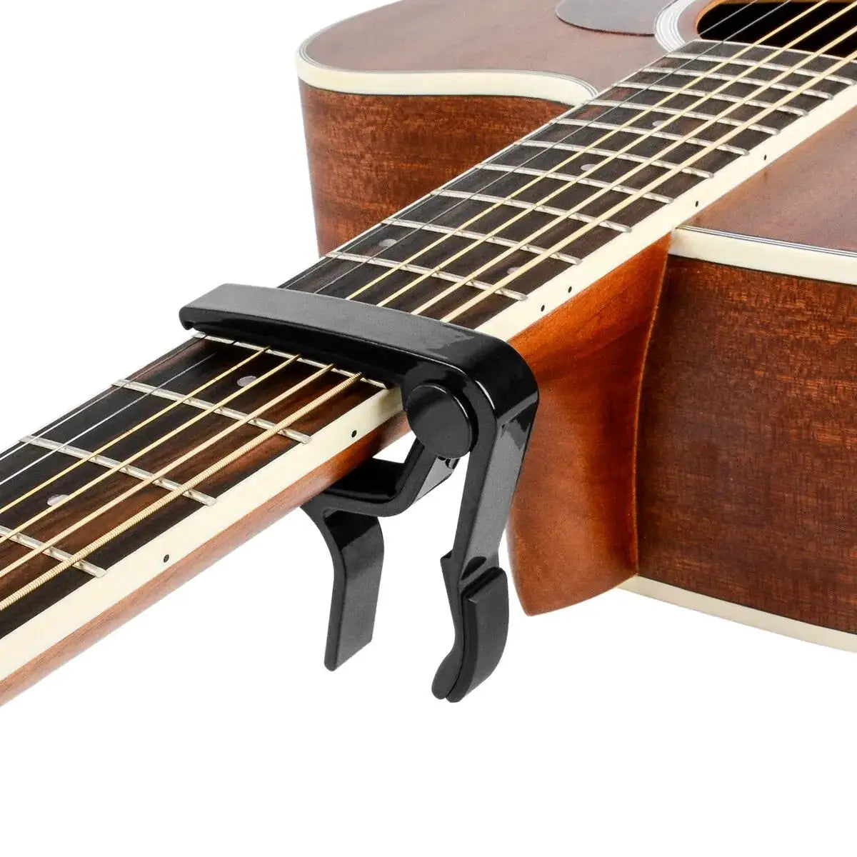 Single Handed Guitar Capo for Acoustic and Electric Guitars Aluminum Quick Clamping Black