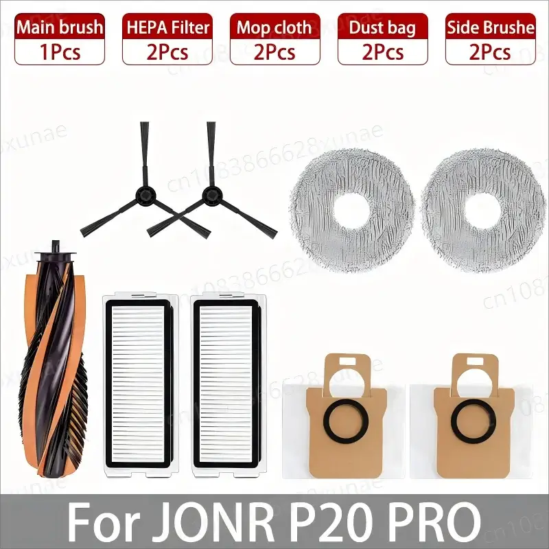 Replacement Main Side Brush HEPA Filter Mop Cloth Dust Bag For JONR P20 Pro And T5 Pro Robot Vacuum Cleaner Accessories