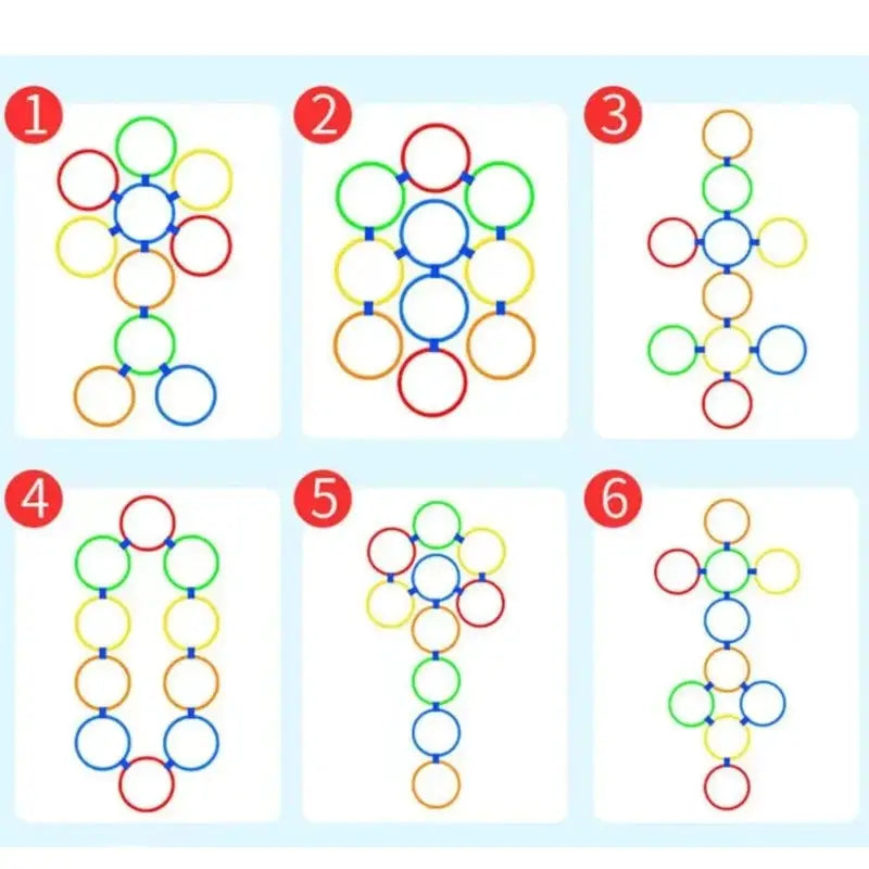 Outdoor Kids Lattice Jump Ring Set For Physical Training With 10 Hoops And 10 Connectors Park Play