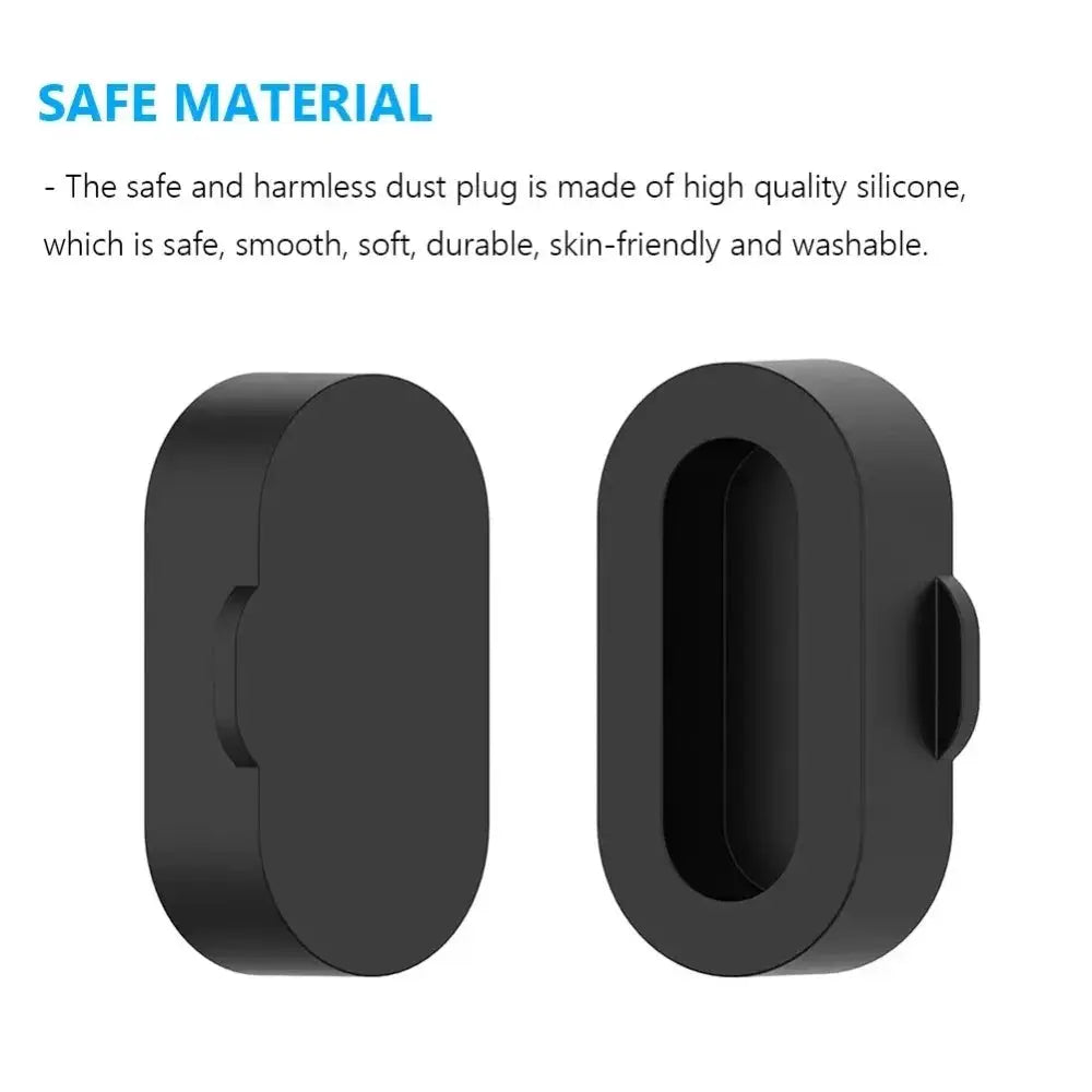 Simples Market silicone dustproof charging port plugs for Garmin Fenix/Forerunner watches, 2-pack, black
