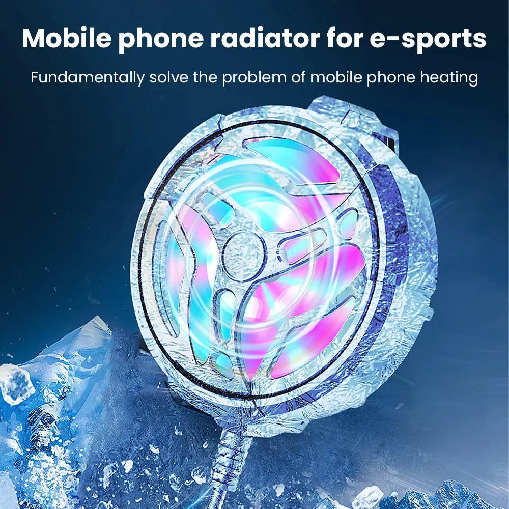 USB back-clip mobile phone radiator fan with blue LED lighting for all phones