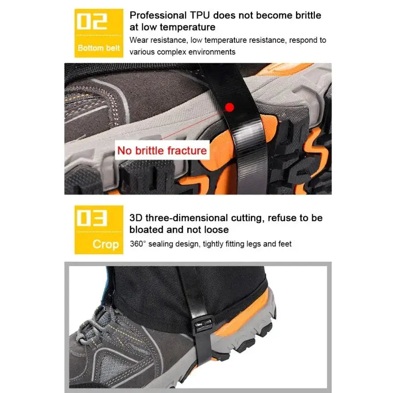 Outdoor Travel Leg Warmers Gaiters Waterproof 620D Nylon For Hiking Hunting Climbing Camping Snow Winter Foot Cover