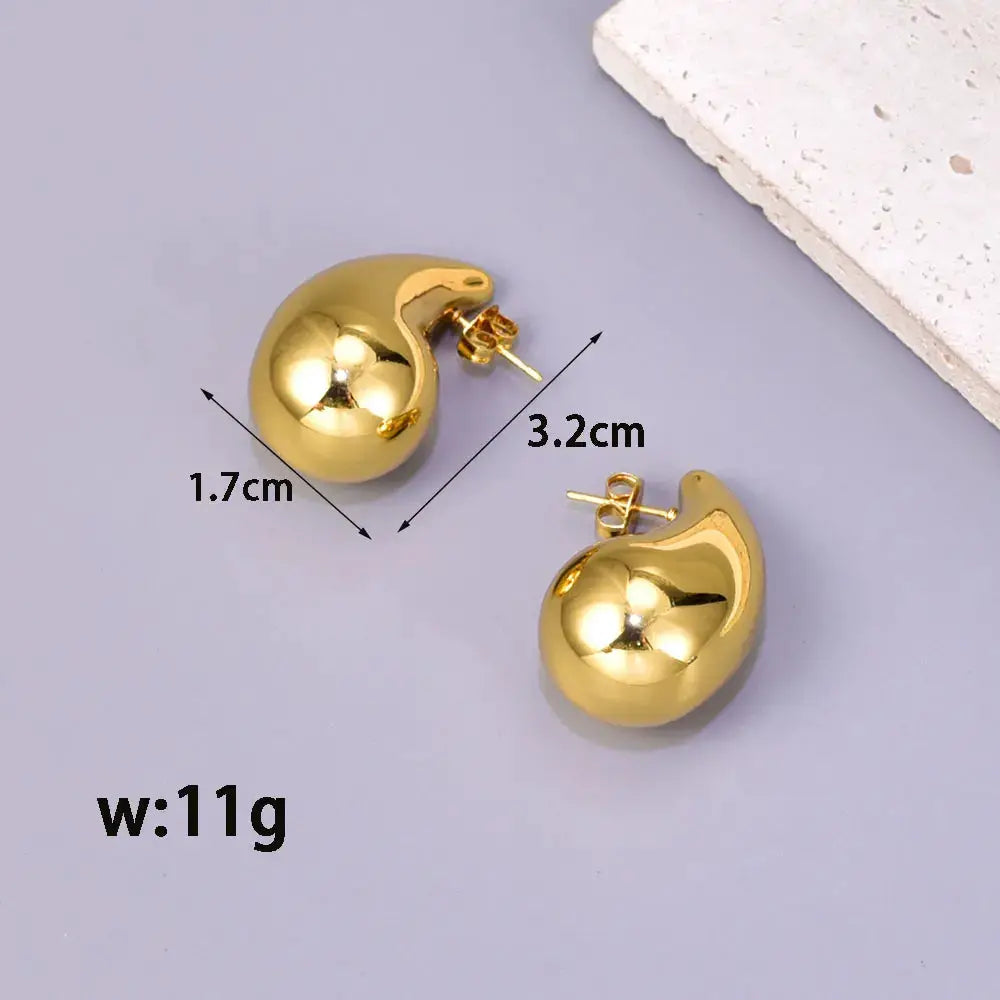 E77 Cross Border Stainless Steel Hollow Earrings Gold Color Plated Light Luxury Elegant Womens Simple Earrings