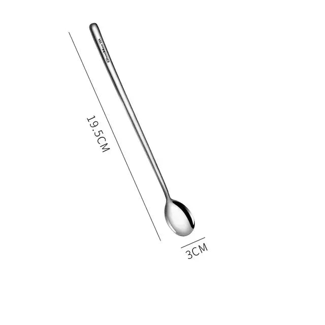 Stainless Steel Long Handled Teaspoon For Coffee Stirring Ice Cream Honey Dessert Kitchen Tableware