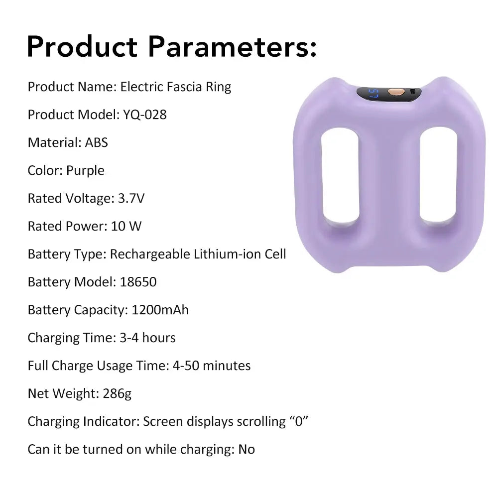 Portable dual-ring fascia massager with belt, purple ABS, Simples Market