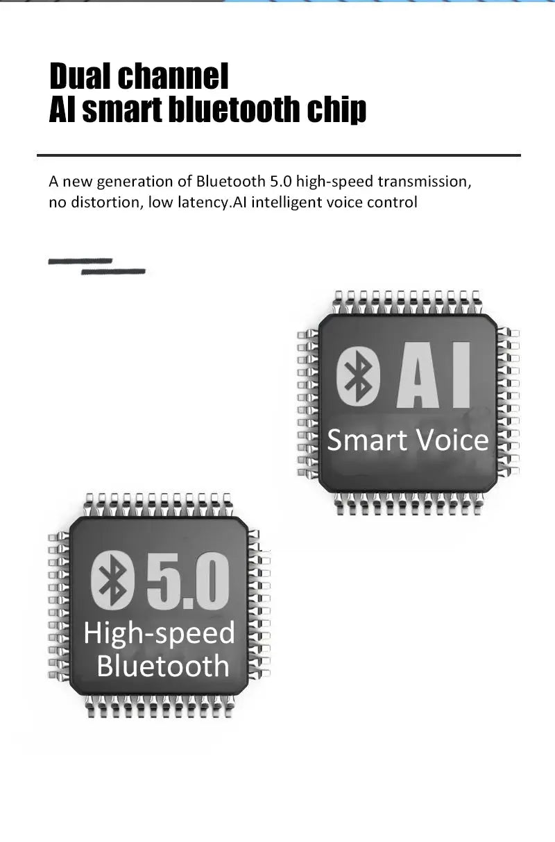 S18 wireless Bluetooth speaker components, two AI smart voice Bluetooth 5.0 chips on white background