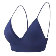 V-neck seamless triangle-cup bralette camisole in blue