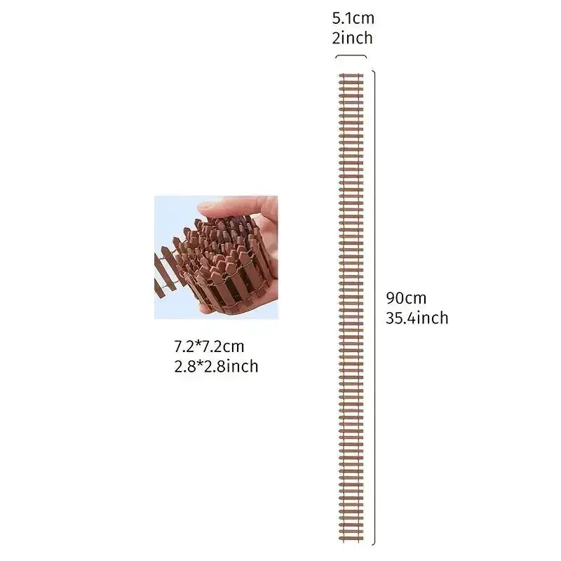 1pc Mini Wooden Fence For Garden And Bonsai Decoration Fairy Tale Picket Fence For DIY Handicraft Projects