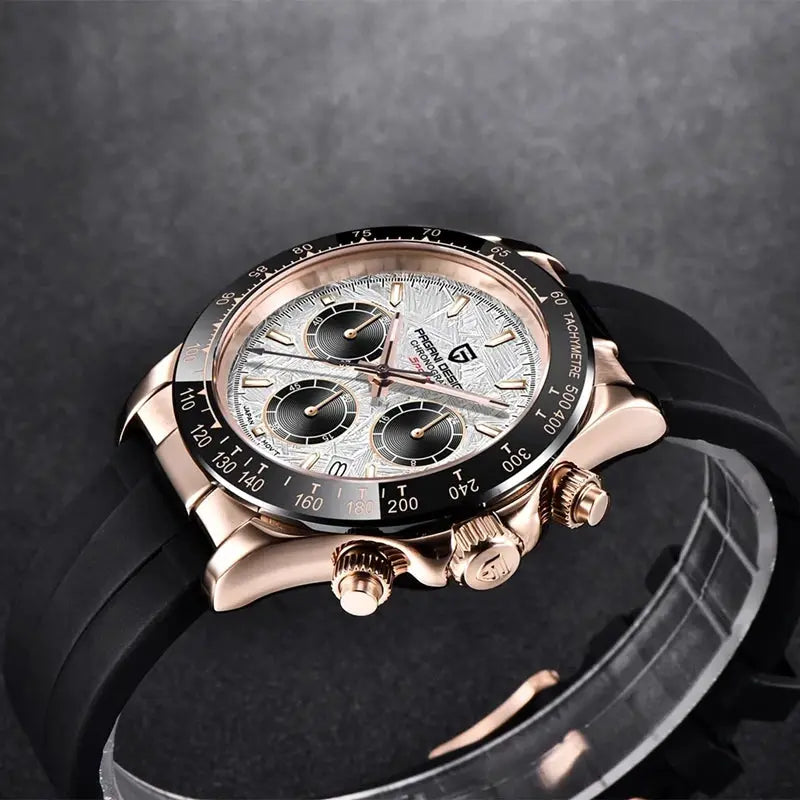 PAGANI DESIGN 40mm New V2 Mens Quartz Watch With Sapphire Crystal Retro Chronograph Stainless Steel Waterproof Wristwatch