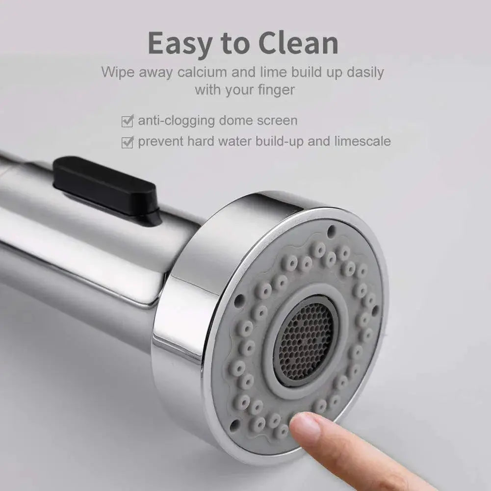 Simples Market ABS kitchen faucet head replacement, pull-down sprayer head, chrome finish.