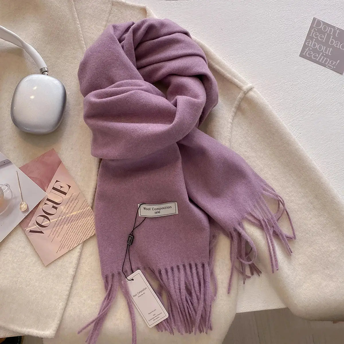 LuxeWeave 26 Color Winter Scarf for Women Long 175 Centimeters Premium Polyester with Tatting Weave Cozy Warmth
