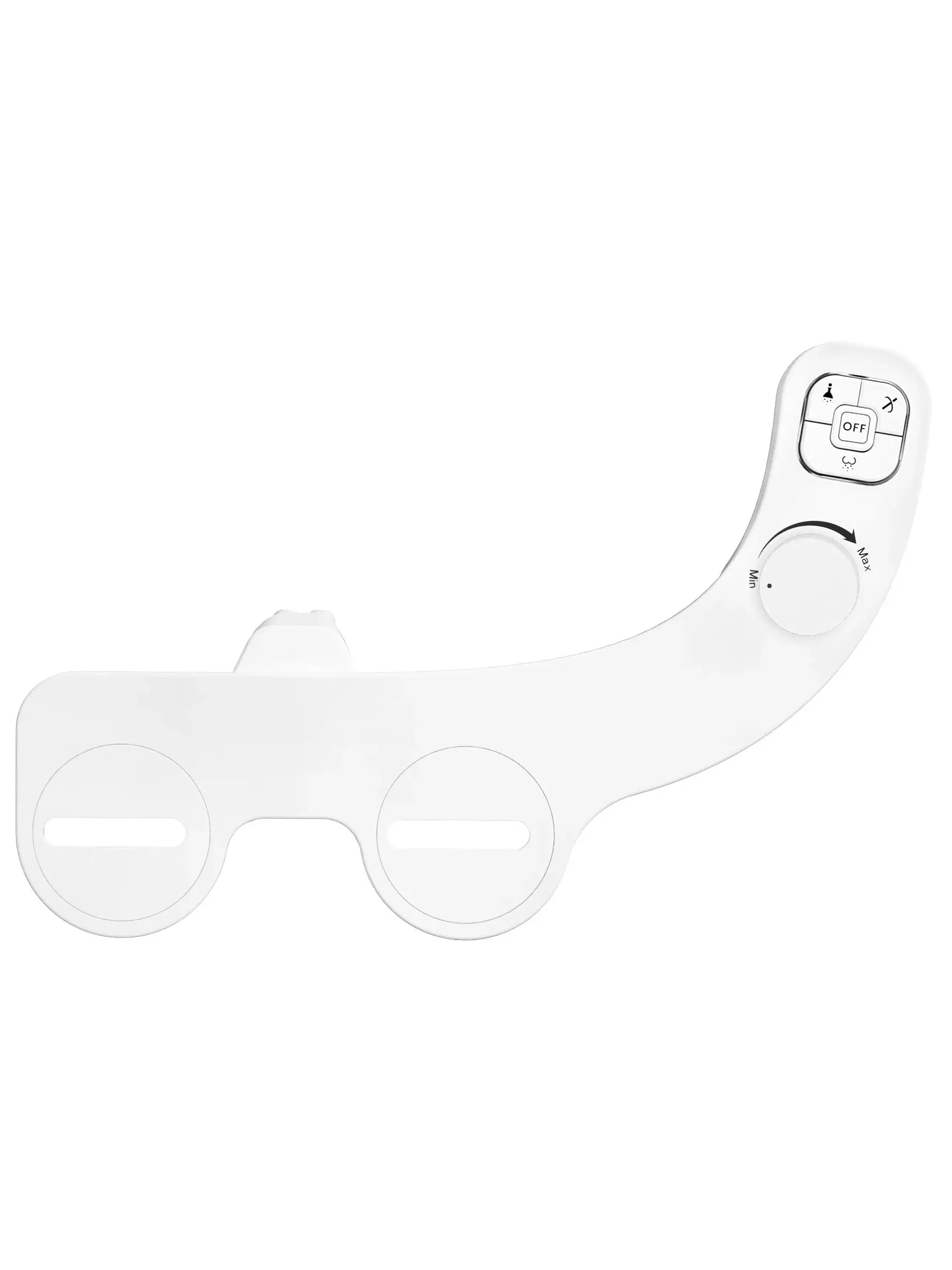 Simples Market SAMODRA non-electric bidet attachment with dual nozzles for frontal & rear wash, white.