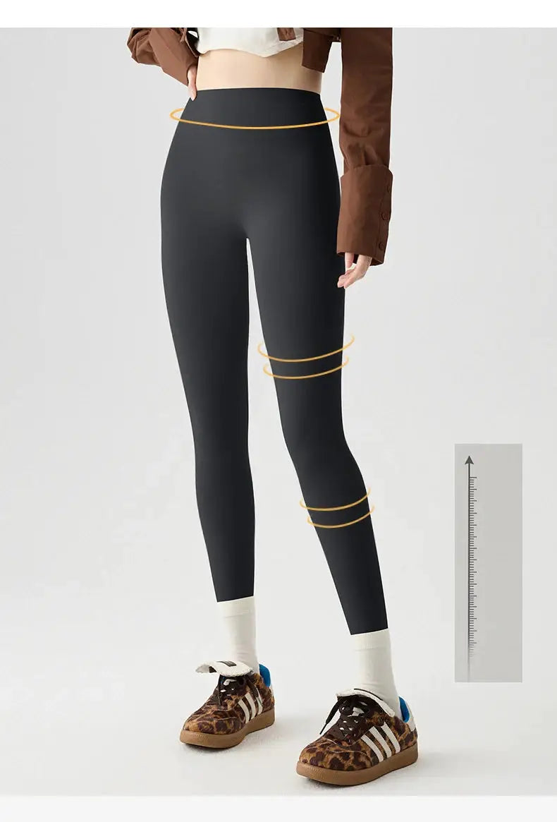 Simples Market BIVIGAOS women's seamless sharkskin leggings, high-waisted charcoal black