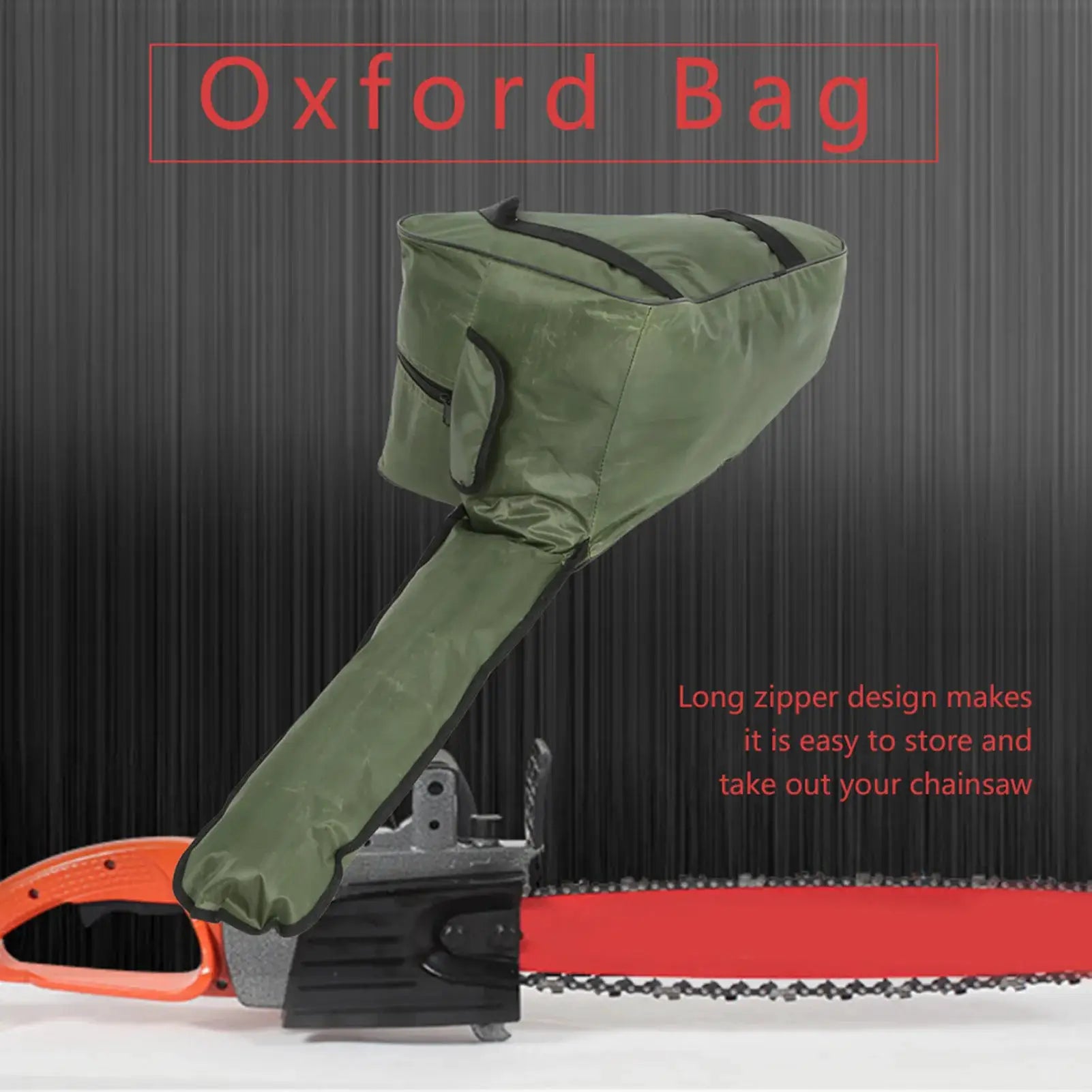 Simples Market chainsaw bag, waterproof Oxford cloth, green carry case for loggers' chainsaw storage
