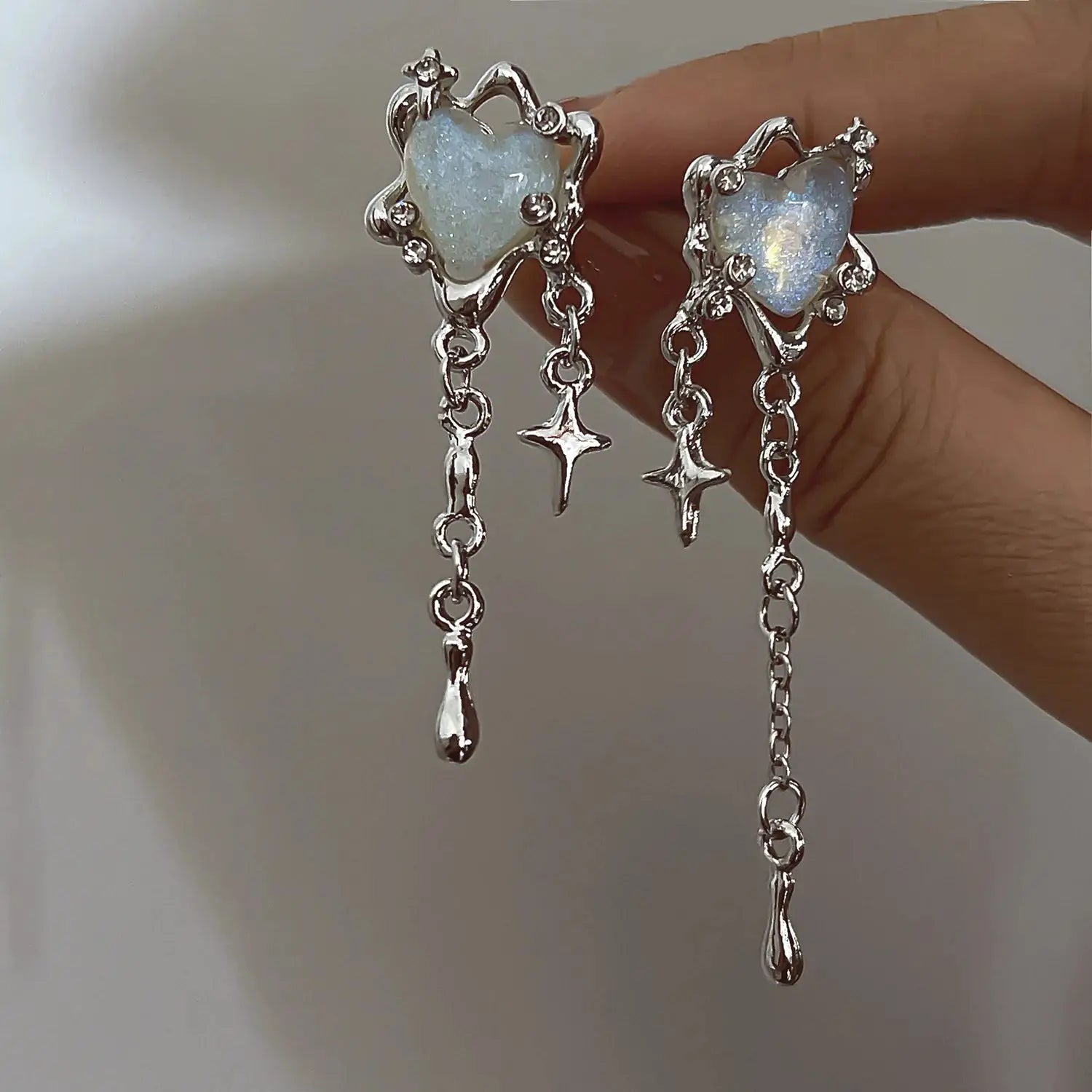 Y2K Irregular Liquid Earrings for Women Silver Geometric Clip Earrings Hip Hop Punk Fashion 2024 Trendy Party Jewelry