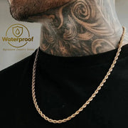 Two-tone rope chain necklace in gold and silver stainless steel, Simples Market, 16–36 inch length