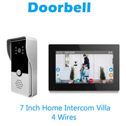 Simples Market 7-inch indoor video intercom system with silver doorbell camera and black monitor