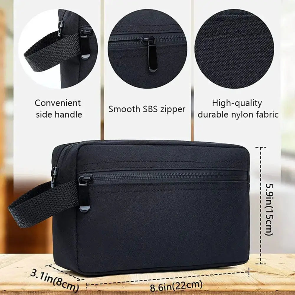 VoyageLux Unisex Travel Toiletry Bag Waterproof Cosmetic Case Durable Canvas For Men And Women