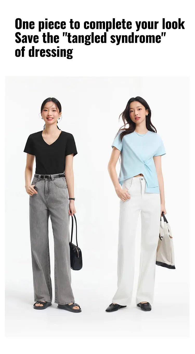 Semir Jeans Women Cool Feeling Wide Leg Floor Length Pants Summer 2025
