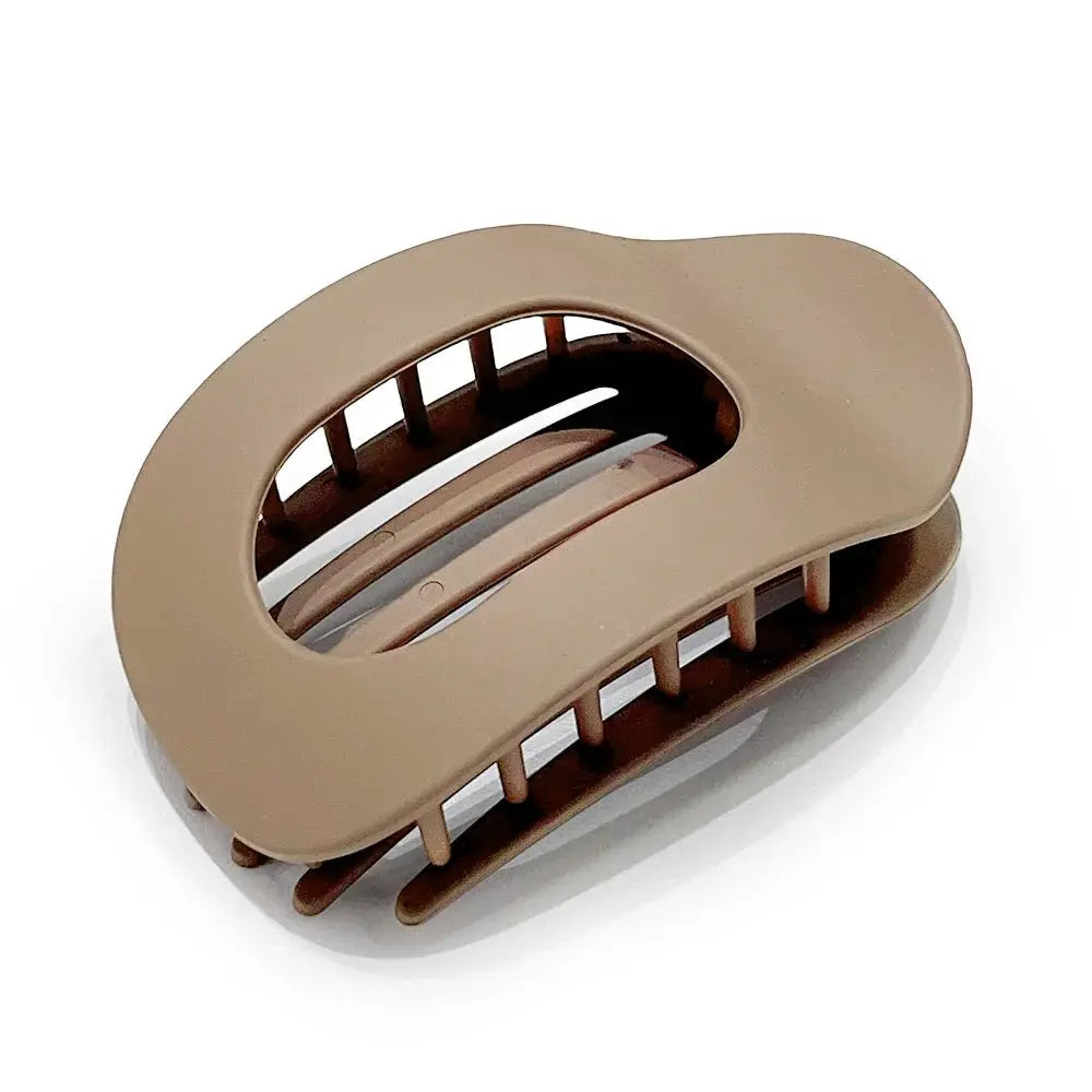 LuxeHair Oval Leopard Hair Claw Clip Curved Matte Acrylic For Secure All Day Hair Styling