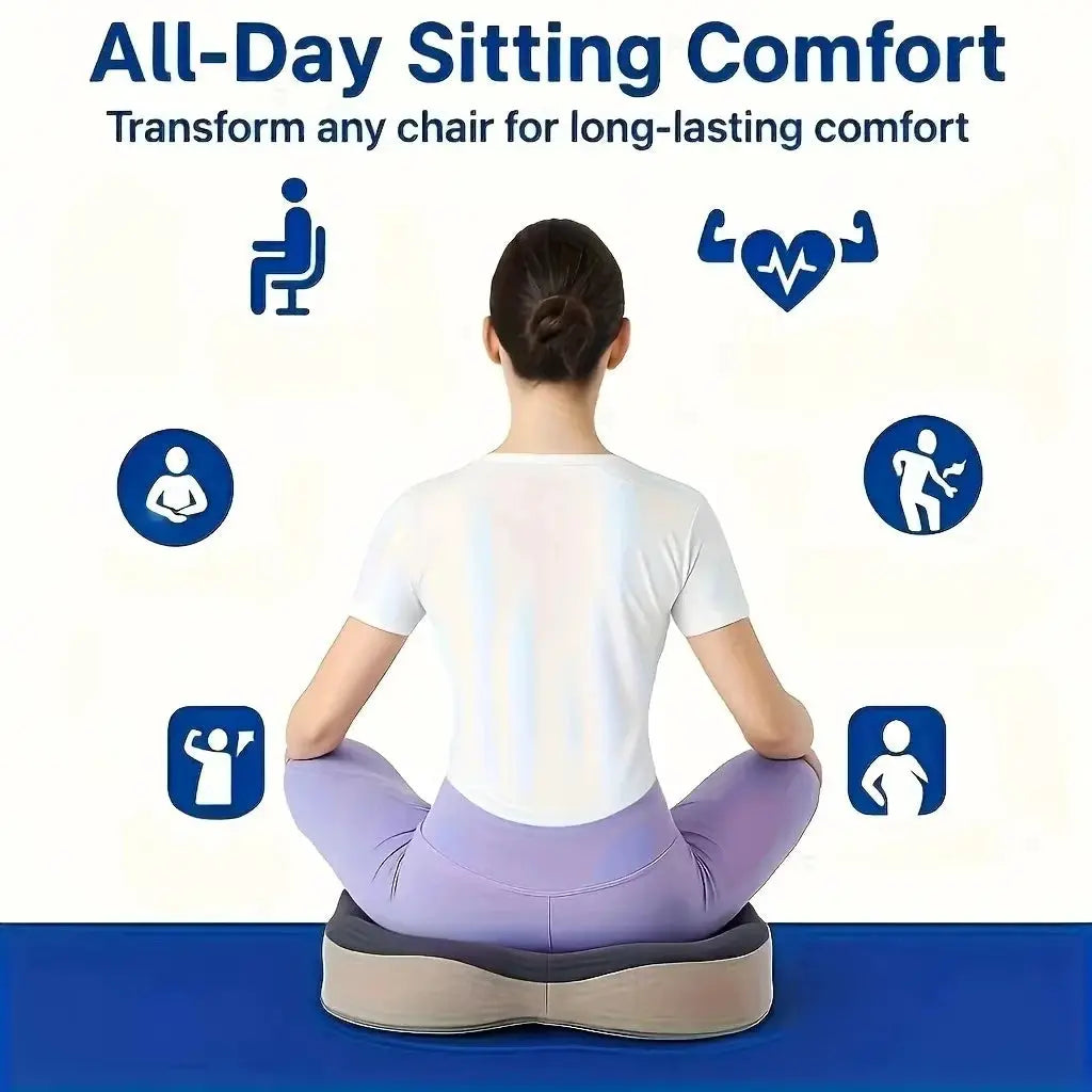 Memory Foam Seat Cushion for Tailbone Pain Relief Sciatica Back Pain Orthopedic Non Slip Office Chair Car Seat