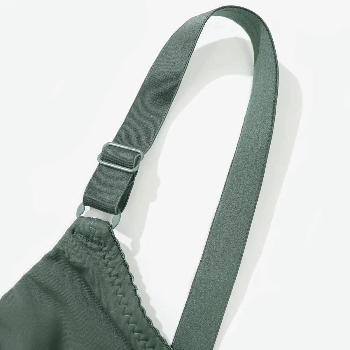 Beauwear bra strap in sage green with adjustable metal slider
