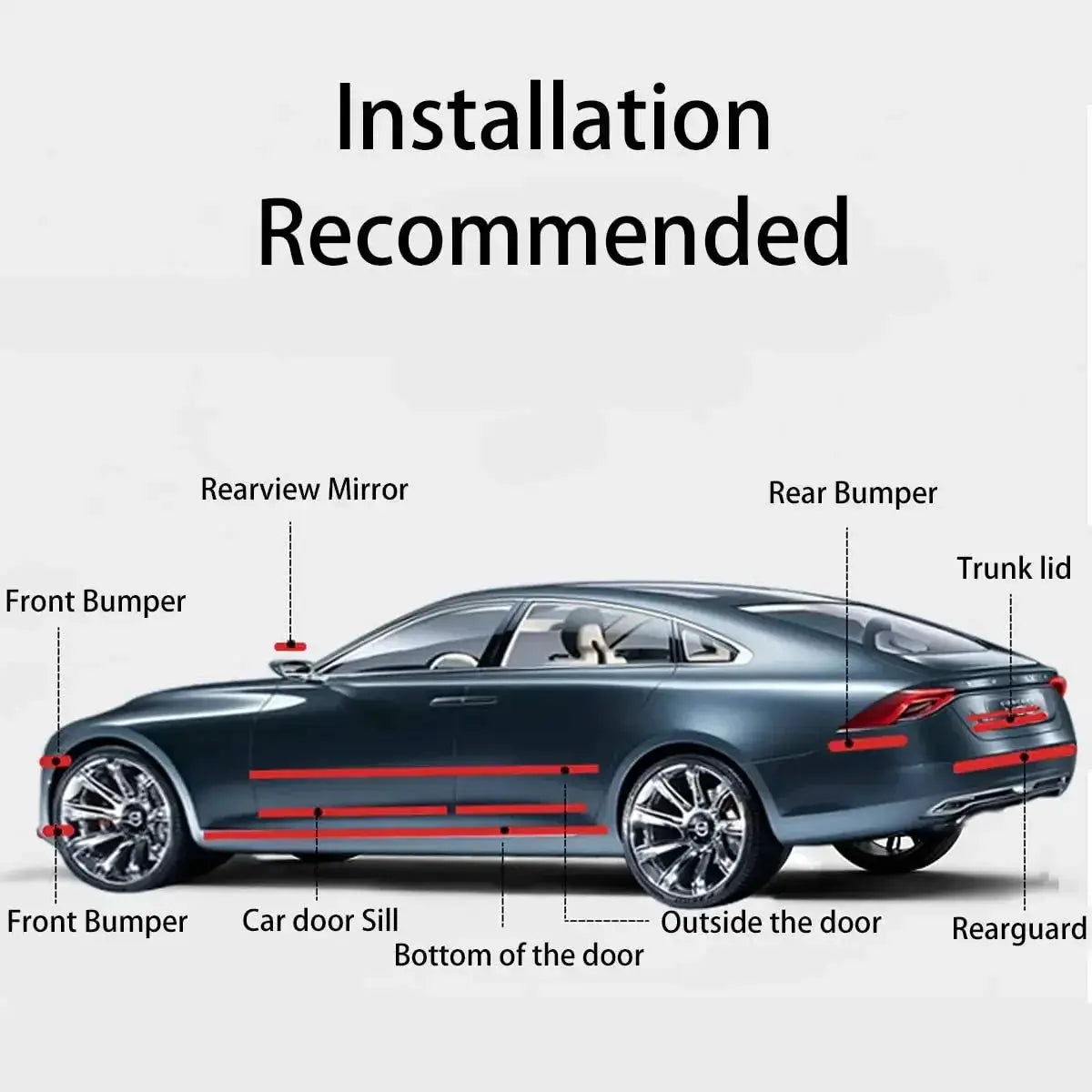 Simples Market carbon fiber automotive adhesive tape roll, matte black car film for bumper and door protection.