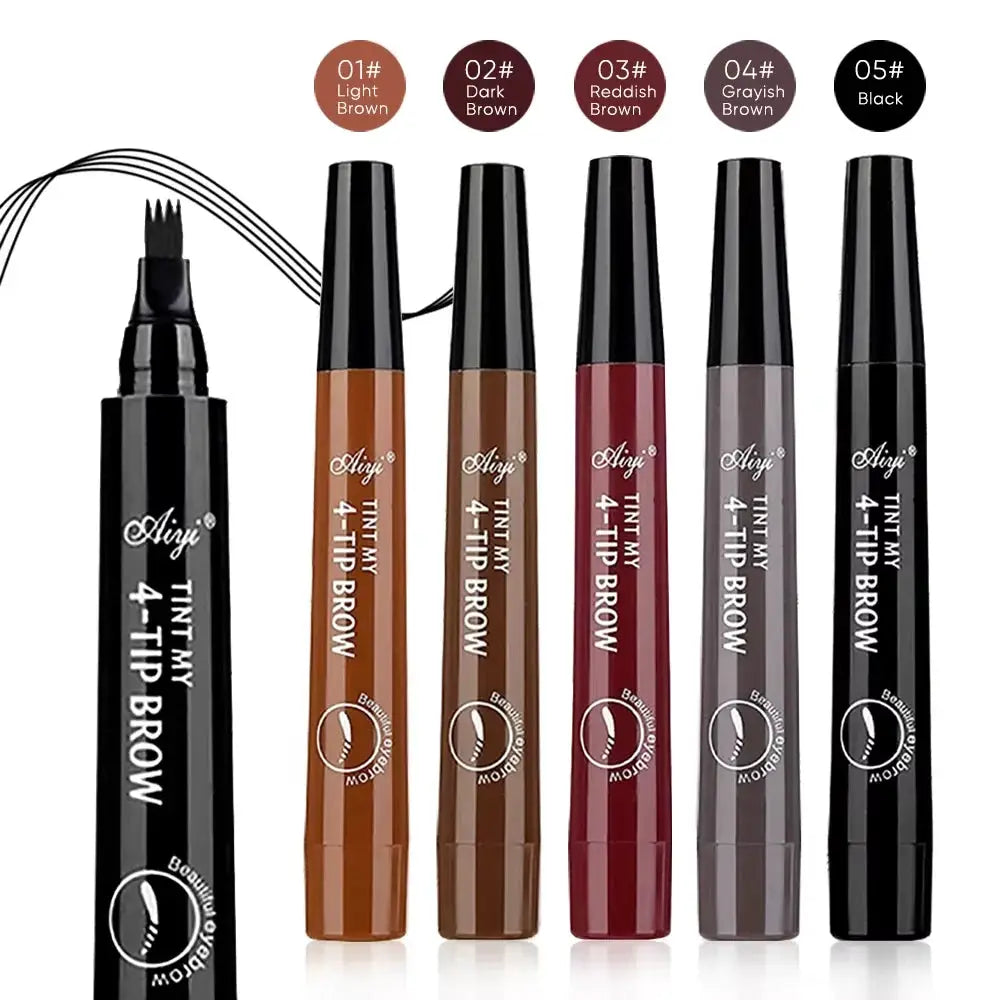 NovaBeauty Four Pronged Eyebrow Pencil All Day Waterproof Smudge Proof Brow Definition