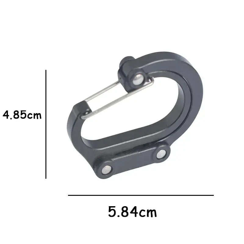 Multifunctional Hybrid Gear Clip Carabiner With 360 Degree Rotating Hook And Strong Buckle For Camping Hiking Travel