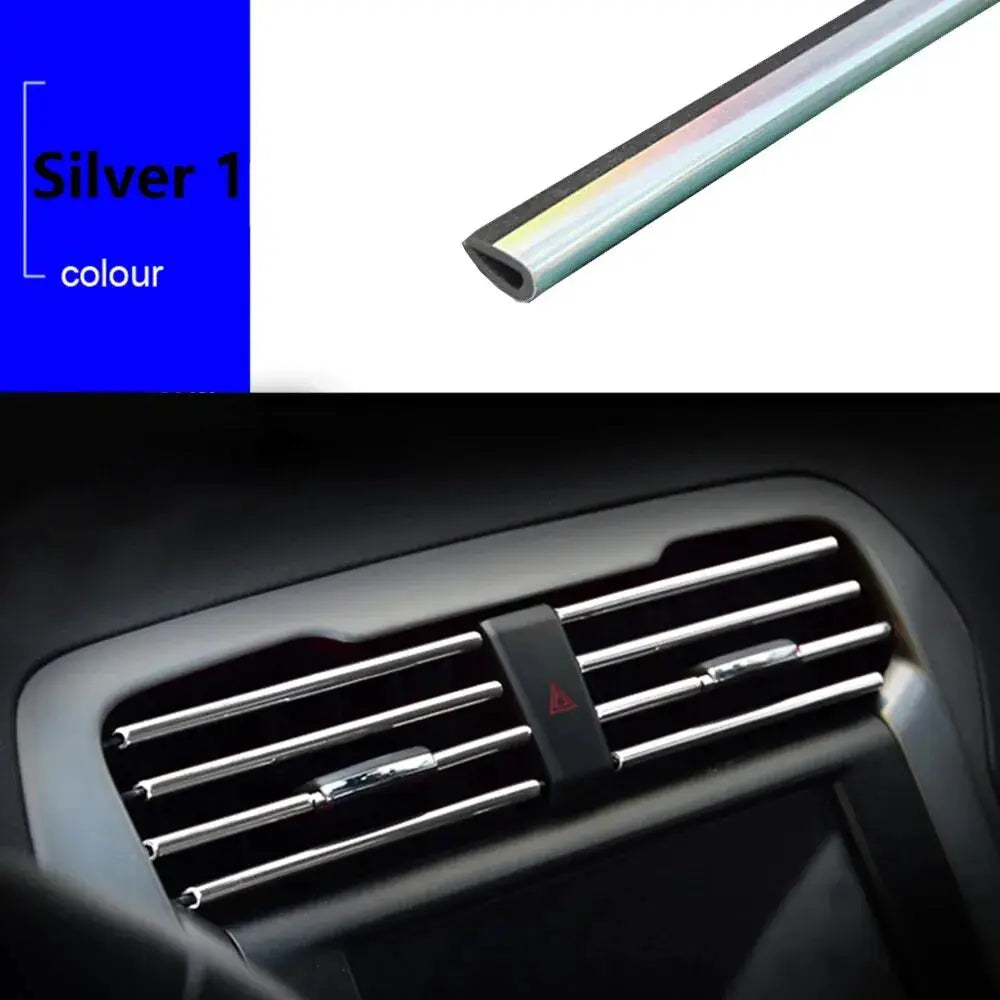 10Pcs 20cm Car U Shape Moulding Trim Decor Strips For Air Conditioner Outlets Door Edge Corners Corner Protector Styling
