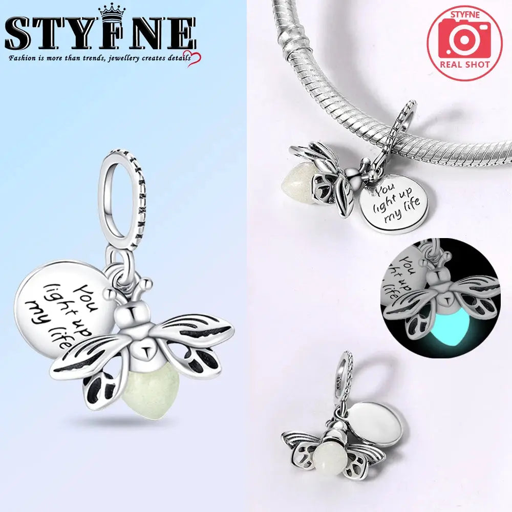 925 Sterling Silver Rainbow Woodpecker Animal Pendant With Elephant Bead For DIY Bracelet Making Birthday Gift Idea