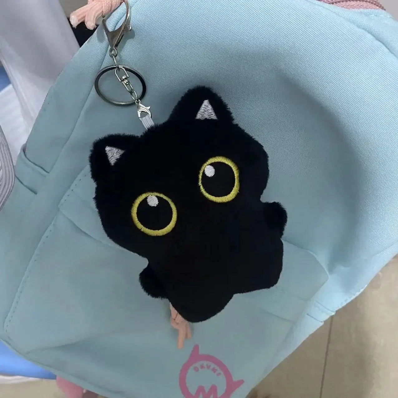 10cm Cute Black Cat Plush Toy Pendant Mini Pillow Cuddly Doll For Kids Birthday Gift