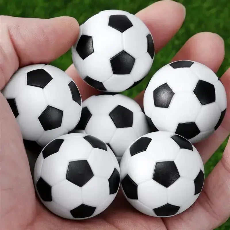 Set Of 6 Mini 32mm Black White Soccer Balls For Table Football Games And Casual Play