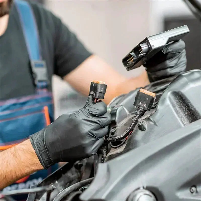 Gloves XL black PVC disposable latex-free, Simples Market, for housework and car maintenance