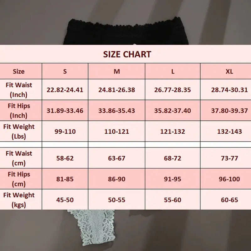3-piece set of women's cotton panties with floral lace patchwork briefs by Simples Market