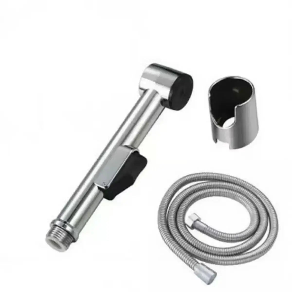 Simples Market handheld stainless steel bidet spray head with adjustable spray, includes hose and mounting bracket.